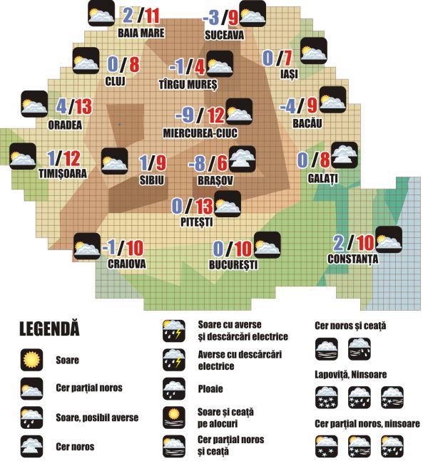 Prognoza meteo (19.12. - 20.12.2025)